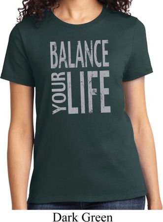 Ladies Yoga Shirt Balance Your Life Tee T-Shirt