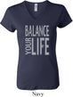 Ladies Yoga Shirt Balance Your Life V-neck Tee T-Shirt