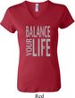 Ladies Yoga Shirt Balance Your Life V-neck Tee T-Shirt