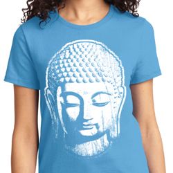 Ladies Yoga Shirt Big Buddha Head Tee T-Shirt