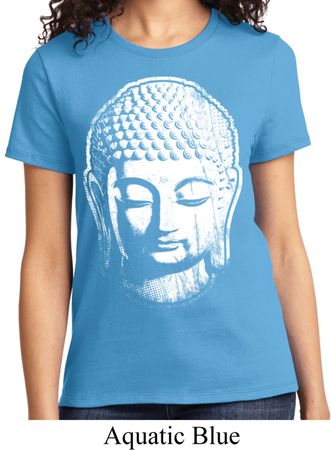Ladies Yoga Shirt Big Buddha Head Tee T-Shirt