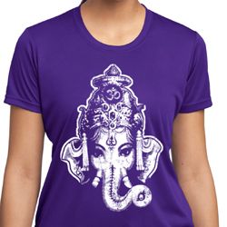 Ladies Yoga Shirt BIG Ganesha Head Moisture Wicking Tee T-Shirt