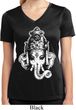 Ladies Yoga Shirt BIG Ganesha Head Moisture Wicking V-neck Tee T-Shirt