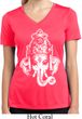 Ladies Yoga Shirt BIG Ganesha Head Moisture Wicking V-neck Tee T-Shirt