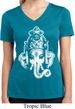 Ladies Yoga Shirt BIG Ganesha Head Moisture Wicking V-neck Tee T-Shirt