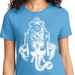 Ladies Yoga Shirt BIG Ganesha Head Tee T-Shirt