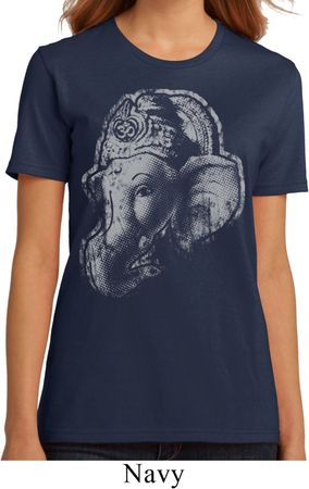 Ladies Yoga Shirt BIG Ganesha Profile Organic Tee T-Shirt