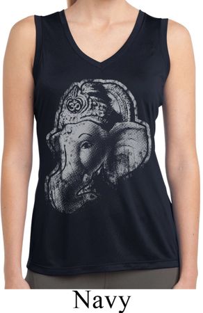 Ladies Yoga Shirt BIG Ganesha Profile Sleeveless Moisture Wicking Tee