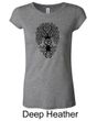 Ladies Yoga Shirt Black Bodhi Tree Longer Length Tee T-Shirt