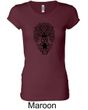 Ladies Yoga Shirt Black Bodhi Tree Longer Length Tee T-Shirt