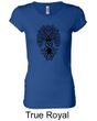 Ladies Yoga Shirt Black Bodhi Tree Longer Length Tee T-Shirt