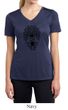 Ladies Yoga Shirt Black Bodhi Tree Moisture Wicking V-neck Tee T-Shirt