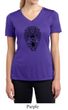 Ladies Yoga Shirt Black Bodhi Tree Moisture Wicking V-neck Tee T-Shirt