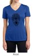 Ladies Yoga Shirt Black Bodhi Tree Moisture Wicking V-neck Tee T-Shirt