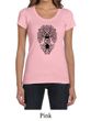 Ladies Yoga Shirt Black Bodhi Tree Scoop Neck Tee T-Shirt