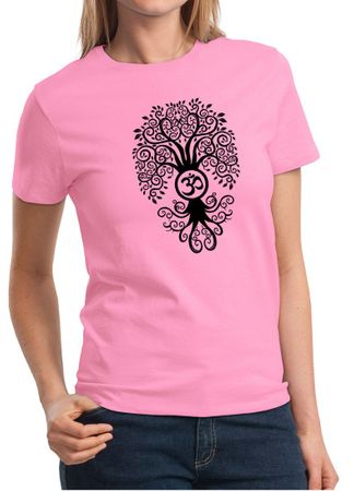 Ladies Yoga Shirt Black Bodhi Tree Tee T-Shirt