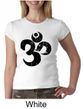 Ladies Yoga Shirt Black Distressed OM Crewneck Tee T-Shirt