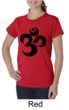 Ladies Yoga Shirt Black Distressed OM Organic Tee T-Shirt
