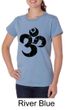 Ladies Yoga Shirt Black Distressed OM Organic Tee T-Shirt