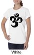 Ladies Yoga Shirt Black Distressed OM Organic Tee T-Shirt