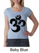 Ladies Yoga Shirt Black Distressed OM Scoop Neck Tee T-Shirt