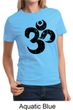 Ladies Yoga Shirt Black Distressed OM Tee T-Shirt