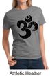 Ladies Yoga Shirt Black Distressed OM Tee T-Shirt
