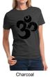 Ladies Yoga Shirt Black Distressed OM Tee T-Shirt
