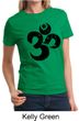 Ladies Yoga Shirt Black Distressed OM Tee T-Shirt