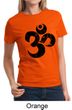 Ladies Yoga Shirt Black Distressed OM Tee T-Shirt