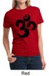 Ladies Yoga Shirt Black Distressed OM Tee T-Shirt
