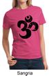 Ladies Yoga Shirt Black Distressed OM Tee T-Shirt