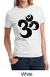 Ladies Yoga Shirt Black Distressed OM Tee T-Shirt