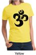 Ladies Yoga Shirt Black Distressed OM Tee T-Shirt