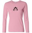 Ladies Yoga Shirt Black Namaste Lotus Long Sleeve Tee T-Shirt