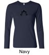 Ladies Yoga Shirt Black Namaste Lotus Long Sleeve Tee T-Shirt
