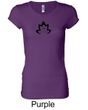 Ladies Yoga Shirt Black Namaste Lotus Longer Length Tee T-Shirt