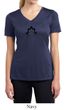 Ladies Yoga Shirt Black Namaste Lotus Moisture Wicking V-neck Tee