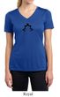 Ladies Yoga Shirt Black Namaste Lotus Moisture Wicking V-neck Tee
