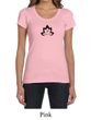 Ladies Yoga Shirt Black Namaste Lotus Scoop Neck Tee T-Shirt