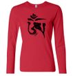 Ladies Yoga Shirt Black Tibetan Om Long Sleeve Tee T-shirt