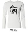 Ladies Yoga Shirt Black Tibetan Om Long Sleeve Tee T-shirt