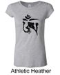 Ladies Yoga Shirt Black Tibetan Om Longer Length Tee T-shirt