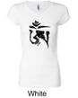 Ladies Yoga Shirt Black Tibetan Om Longer Length Tee T-shirt