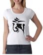 Ladies Yoga Shirt Black Tibetan Om Scoop Neck Tee T-shirt