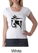 Ladies Yoga Shirt Black Tibetan Om Scoop Neck Tee T-shirt