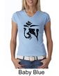 Ladies Yoga Shirt Black Tibetan Om V-neck Tee T-shirt
