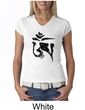 Ladies Yoga Shirt Black Tibetan Om V-neck Tee T-shirt