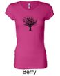 Ladies Yoga Shirt Black Tree of Life Longer Length Tee T-shirt
