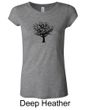 Ladies Yoga Shirt Black Tree of Life Longer Length Tee T-shirt